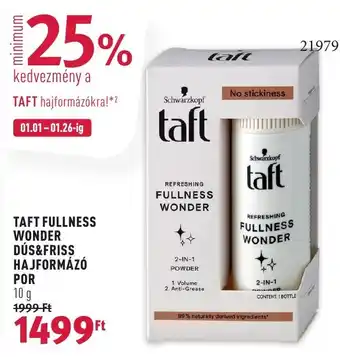 Rossmann TAFT FULLNESS WONDER DÚS&FRISS HAJFORMÁZÓ POR 10 g ajánlat