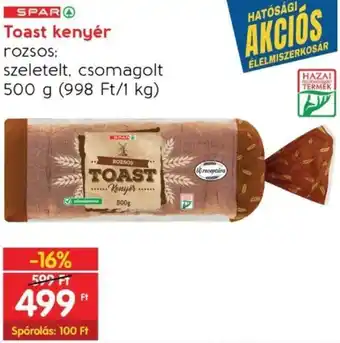 Interspar Toast kenyér 500g ajánlat