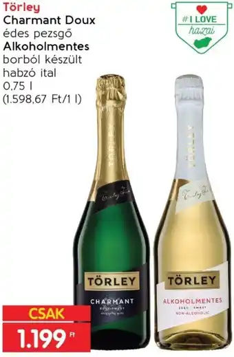Törley Charmant Doux édes pezsgő Alkoholmentes borból készült habzó ital 0.75I