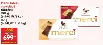 Interspar Merci táblás csokoládé többféle 100g/112g ajánlat