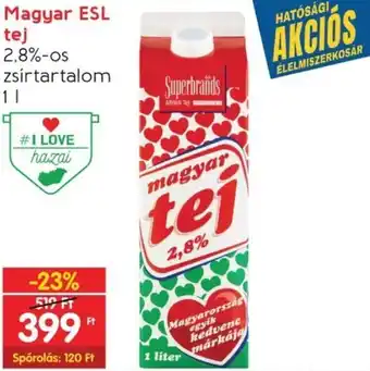 Magyar ESL tej 2,8%-os zsírtartalom 1l