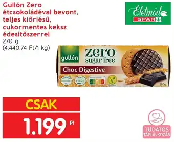Gullón Zero étcsokoládéval bevont, teljes kiőrlésű, cukormentes keksz édesítőszerrel 270g