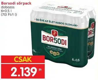 Interspar Borsodi sörpack 6×0,5l ajánlat