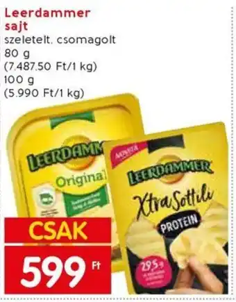 Spar Leerdammer sajt 80 - 100 g ajánlat