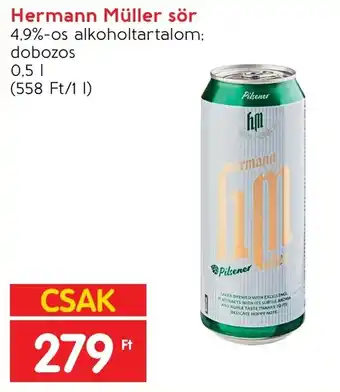 Spar Hermann Müller sör 0,5 l ajánlat