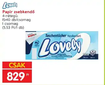 Spar Lovely Papír zsebkendő 15 x 10 db ajánlat