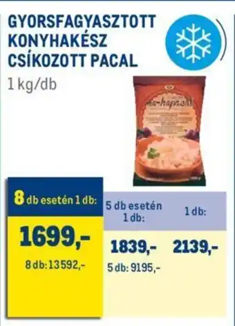 Metro GYORSFAGYASZTOTT KONYHAKÉSZ CSÍKOZOTT PACAL 1 kg ajánlat