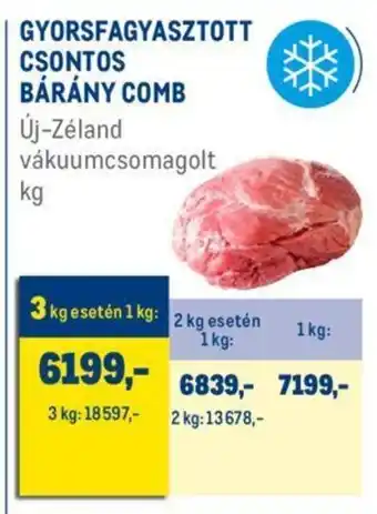 Metro GYORSFAGYASZTOTT CSONTOS BÁRÁNY COMB 1 kg ajánlat