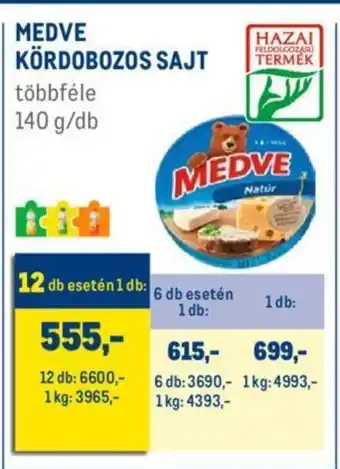 Metro MEDVE KÖRDOBOZOS SAJT 140 g ajánlat