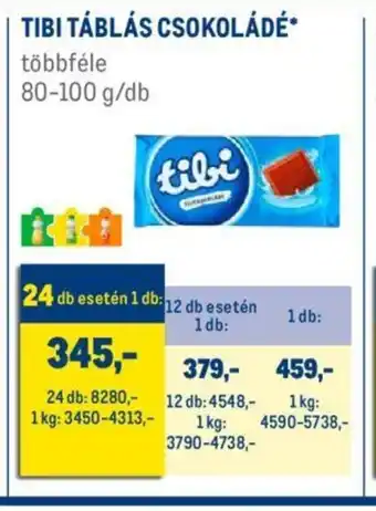 Metro TIBI TÁBLÁS CSOKOLÁDÉ 80 - 100 g ajánlat