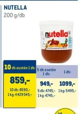Metro NUTELLA 200 g ajánlat