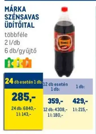 Metro MÁRKA SZÉNSAVAS ÜDÍTŐITAL 2 l ajánlat