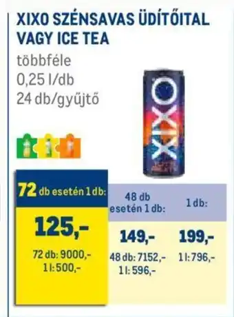 Metro XIXO SZÉNSAVAS ÜDÍTŐITAL VAGY ICE TEA 0,25 l ajánlat