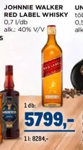 JOHNNIE WALKER RED LABEL WHISKY 0,7 l