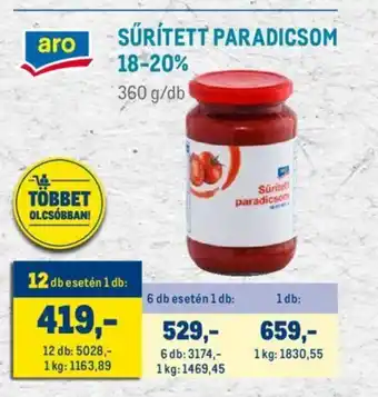 Metro SŰRÍTETT PARADICSOM 18-20% 360 g ajánlat