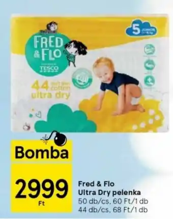 Tesco FRED & FLO Ultra Dry pelenka 50 db/cs ajánlat