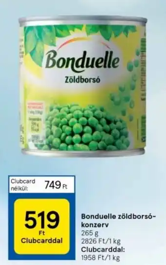 Tesco Bonduelle zöldborsó-konzerv 265 g ajánlat