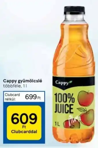 Tesco Cappy gyümölcslé 1l ajánlat