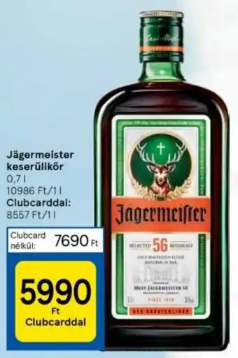Tesco Jägermeister keserűlikör 0,7l ajánlat