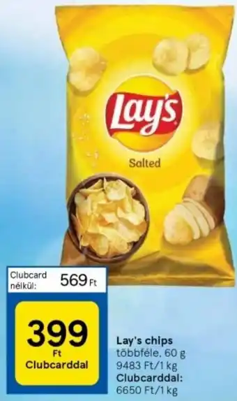 Tesco Lay's chips 60 g ajánlat
