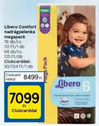 Tesco Libero Comfort nadrágpelenka megapack 76 db/cs ajánlat