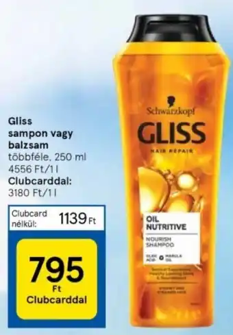 Tesco Gliss sampon vagy balzsam 250ml ajánlat