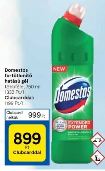 Tesco Domestos fertőtlenítő hatású gél 750 ml ajánlat