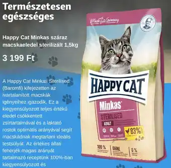 Fressnapf Természetesen egészséges Happy Cat Minkas száraz macskaeledel sterilizált 1,5kg ajánlat
