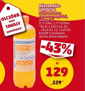 PENNY KÉKFORRÁS ÜDÍTŐITAL 0,75 liter ajánlat