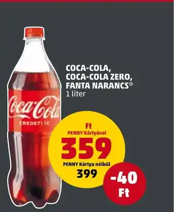 PENNY COCA COLA ZERO FANTA NARANCS 1 liter ajánlat