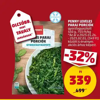 PENNY PENNY LEVELES PARAJ PORCIÓK 450g ajánlat