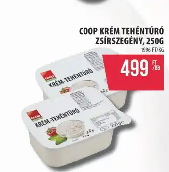 Coop COOP KRÉM TEHÉNTÚRÓ ZSÍRSZEGÉNY 250G ajánlat