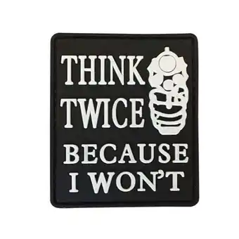 Waragod Waragod felvarró think twice because i won't pvc patch black and white ajánlat