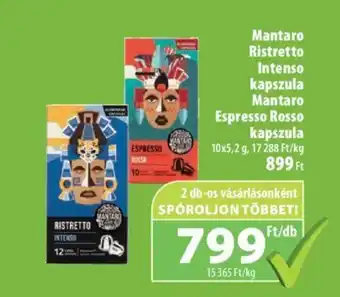 Mantaro Ristretto Intenso kapszula Mantaro Espresso Rosso kapszula 10x5,2g