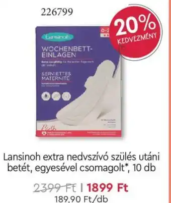 Rossmann Lansinoh extra nedvszívó szülés utáni betét egyesével csomagolt 10 db ajánlat