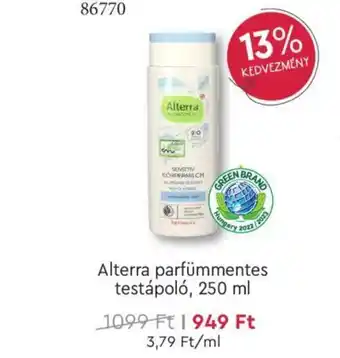 Rossmann Alterra parfümmentes testápoló 250 ml ajánlat