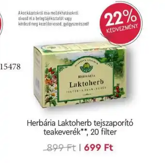 Rossmann Herbária Laktoherb tejszaporító teakeverék 20 filter ajánlat