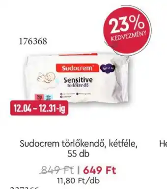 Rossmann Sudocrem törlőkendő kétféle 55 db ajánlat