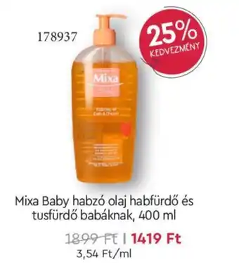 Mixa Baby habzó olaj habfürdő és tusfürdő babáknak 400 ml