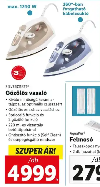 Lidl SILVERCREST Gőzölős vasaló 1 db ajánlat