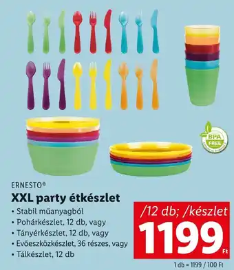 Lidl ERNESTO XXL party étkészlet 12 db / készlet ajánlat