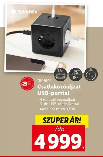 Lidl TRONIC Csatlakozóaljzat USB-porttal 1 db ajánlat