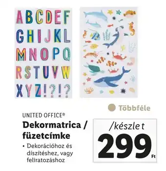 Lidl UNITED OFFICE Dekormatrica / füzetcímke készlet ajánlat