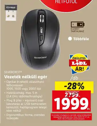 SILVERCREST Vezeték nélküli egér 1 db