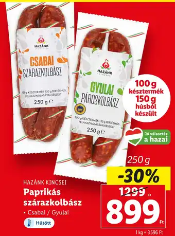 Lidl HAZÁNK KINCSEI Paprikás szárazkolbász 250 g ajánlat