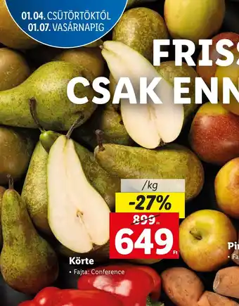 Lidl Körte 1 kg ajánlat