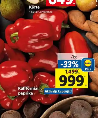 Lidl Kaliforniai paprika 1 kg ajánlat