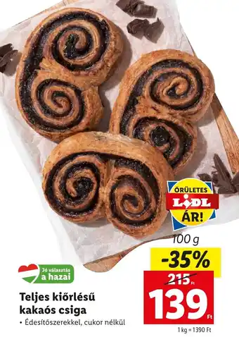 Teljes kiőrlésű kakaós csiga 100 g