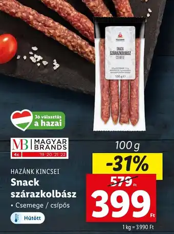 Lidl HAZÁNK KINCSEI Snack szárazkolbász 100 g ajánlat