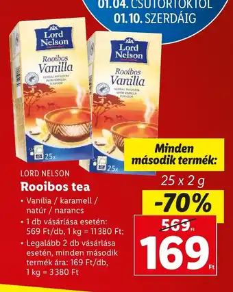Lidl LORD NELSON Rooibos tea 25 x 2 g ajánlat